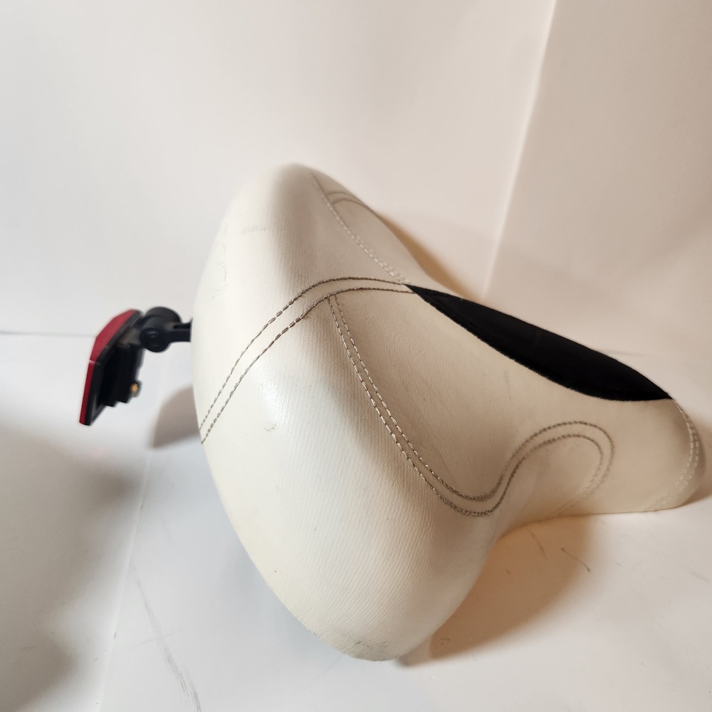 Electra Cruiser Bike Saddle Wide Comfort Bicycle Seat White with Reflector